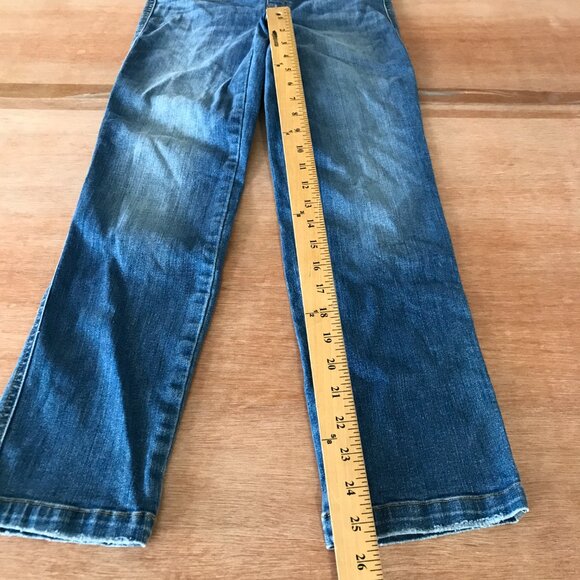Spanx Ankle Straight Jeans Women S Blue Mid Rise Pockets Pull On Sculping 18014 - Picture 7 of 14